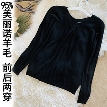 Knitted Jacket Female Fine Goat Sweatshirt Woman Spring 95% Mt. Wool Two Sides Wearing Spring Slim Knit Cardiovert Outside Wearing Sweater