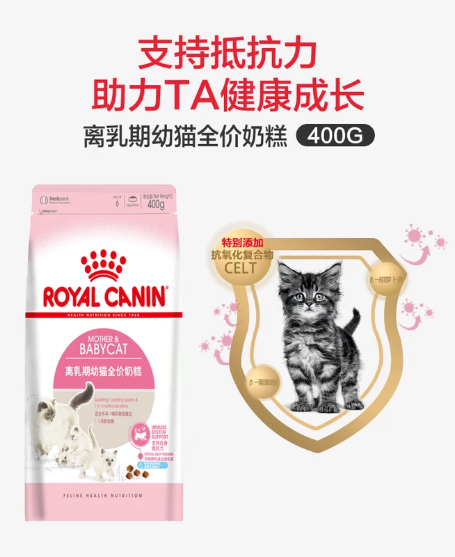 Royal BK34 Bánh sữa mèo Thực phẩm 400g 1-4 tháng tuổi cai sữa cho con bú thức ăn tự nhiên cho mèo 0,4kg - Cat Staples