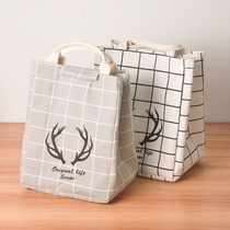 Lunch bag handbag waterproof womens bag hand-carrying lunch box bag lunch box bag lunch box with rice bag canvas insulation bag