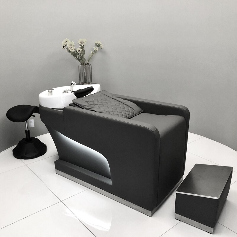 Hair Salon Special Electric Massage Washing Head Bed Net Red Shake Sound-style Shop Half lying short Flushing Water Bed Day Style Soft Pillow