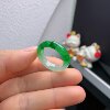21-22 circle Burmese natural jade A-grade ice spicy green ring A1575#