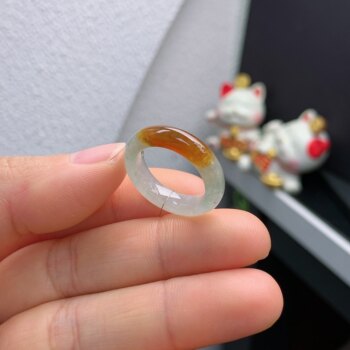 12-13 circle burmese natural jadeite a-grade icy red jadeite ring a226#