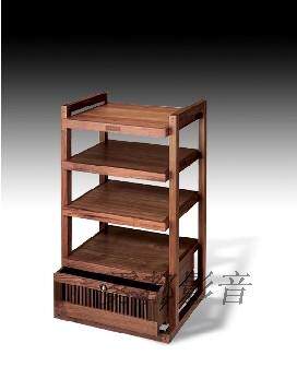 Sound element solid wood speaker rack TT-4A black walnut single four-layer audio cabinet with drawer amplifier rack