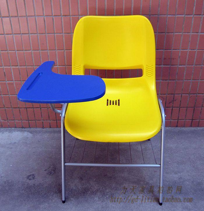 Durable plastic training chair with writing board school bag storage shelf flip board chair conference chair training classroom table and chair