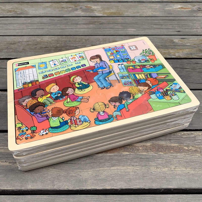 Tong Meng Meng Export France High quality Laser Cutting Wooden Puzzle Toy Cartoon Multisection-Taobao