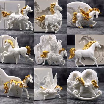 Galloping horse liquid silicone mold soft pottery glue