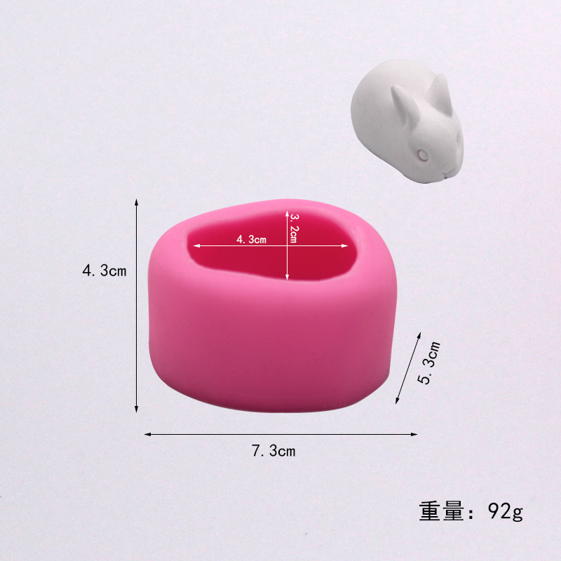Phim hoạt hình nổi 3D thỏ trắng thỏ fondant mousse bánh kem kem lẩu bơ sô cô la silicone khuôn - Tự làm khuôn nướng khuon banh trung thu