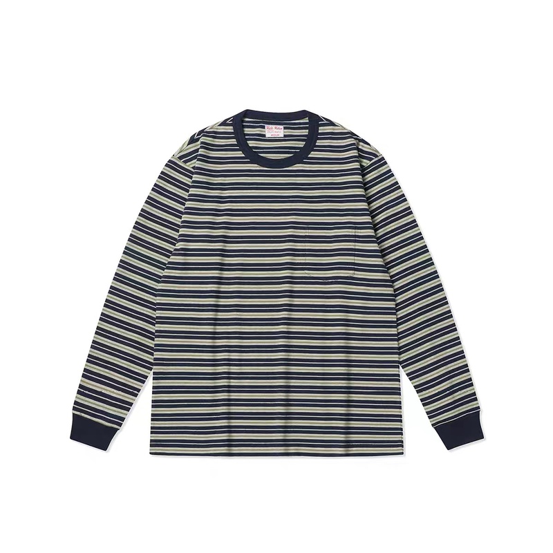 Riskrider1940Ssportswea All-Cotton Striped Pocket T-Shirt Turkish Organic Cotton R2078-Sl