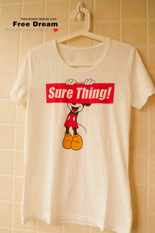 Day Shan Foreign Trade D Lovely Ladies Girls'Girls' T-shirt Short sleeves White Tourist Refreshing Campus College Cool