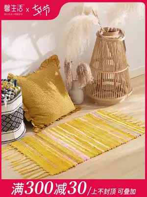 Xin life color cloth strip floor mat Coffee table mat Bedroom mat Non-slip absorbent Kitchen floor mat Doormat floor mat Bed edge mat