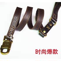 Exploits imported cow leather traction with genuine leather pet with walking dog rope Labrador traction rope