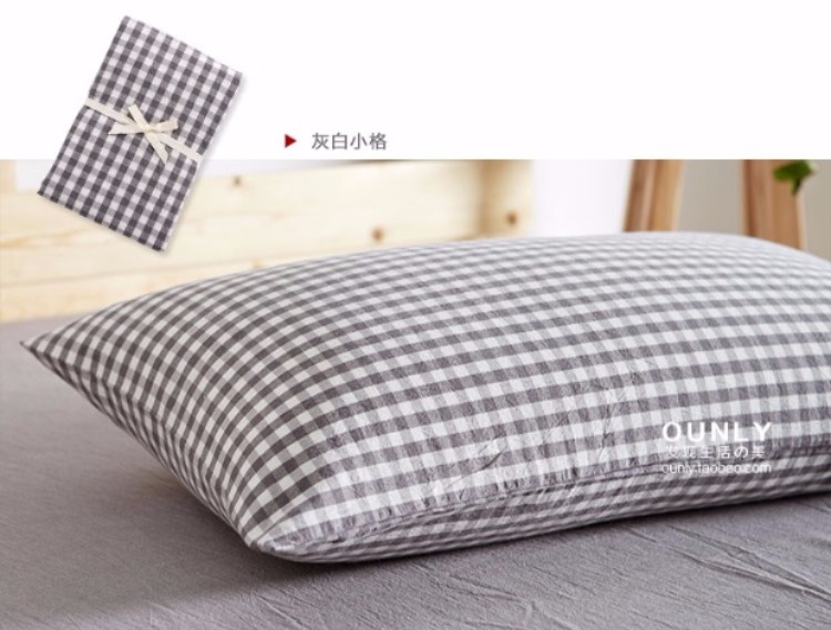 Giặt bông gối khách sạn cotton đơn giản Tốt cotton nguyên chất màu cao su đơn 48 vỏ gối 74cm gối lông ngỗng