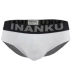 INANKU cotton chải kỹ màu sắc phù hợp thời trang sexy thoáng khí quần sịp nam thắt lưng cotton cỡ lớn màu trắng - Nam giới