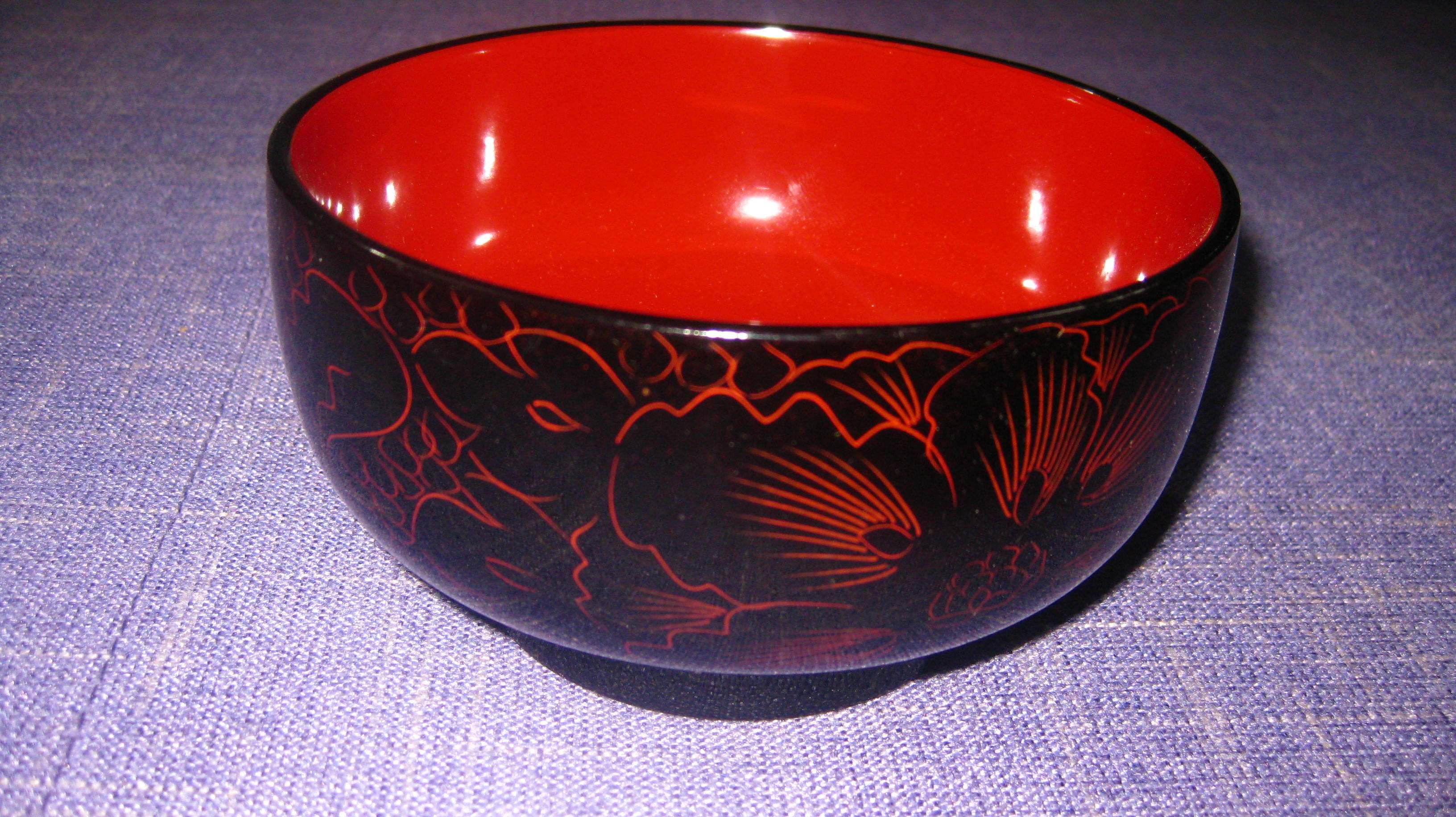 Fuzhou Lacquerware * Carved Lacquerware Bowl (Wooden Body) Detail