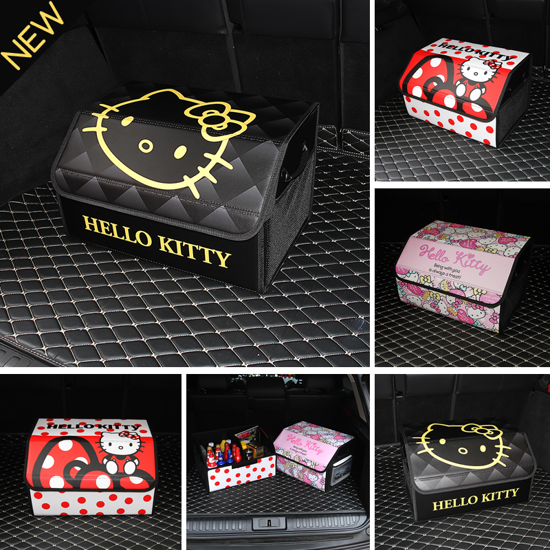 Kitty car trunk storage box car storage box organizer box folding SUV car built-in supplies