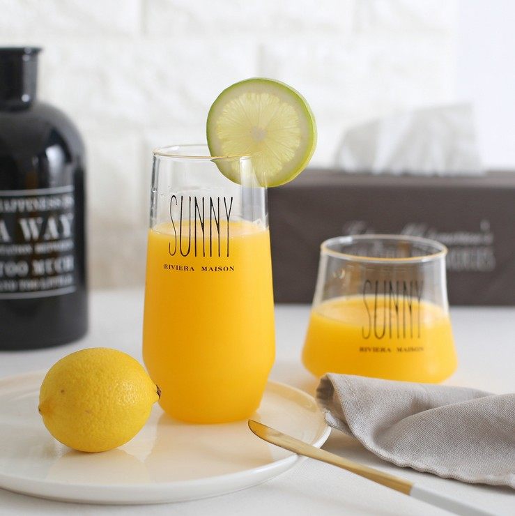 ins wind sunny letters transparent high speed silicon glass water cups breakfast milk juice cold drinks Home women's tennis red