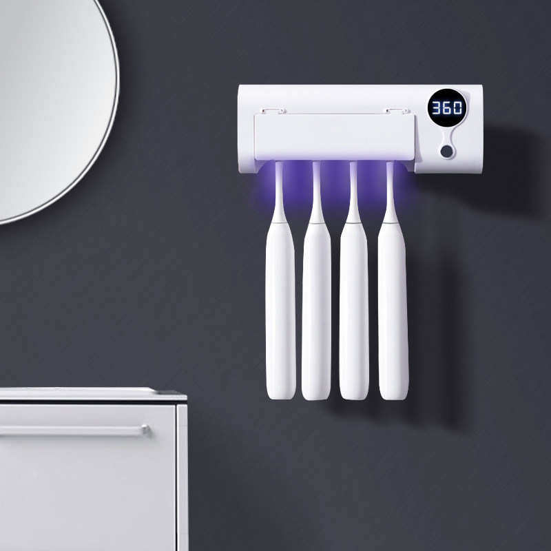 Electric toothbrush UV sterilizer Cosmetic Room Free of perforated Contained Germicidal Automatic Toothbrush Shelf Wall-mounted