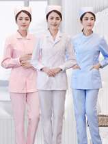 Nurse suit split suit female long and short sleeve surgical suit round collar partial flat collar blue and white pink two-piece short