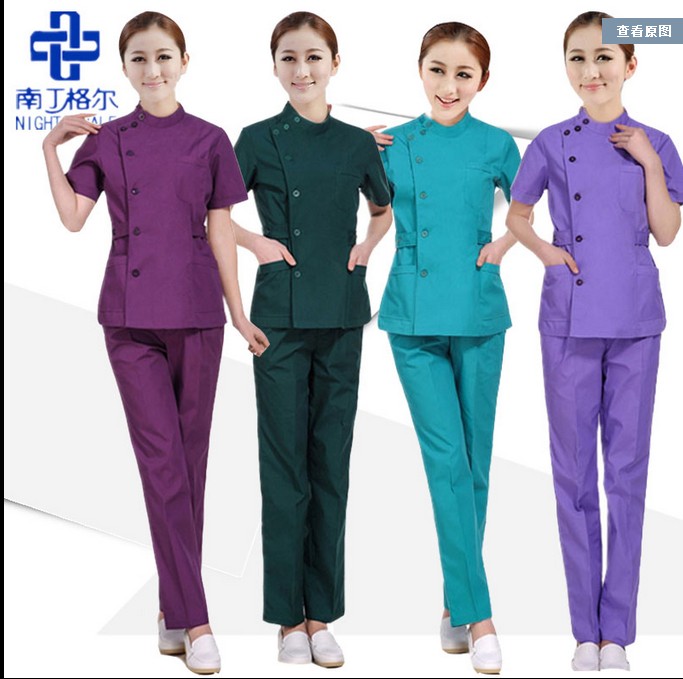 South Tingle Nurse Serving Oral Doctor Clothing Two Style Suit Summer Dental Work Clothes Hand-washing Surgery Coat Short Sleeves
