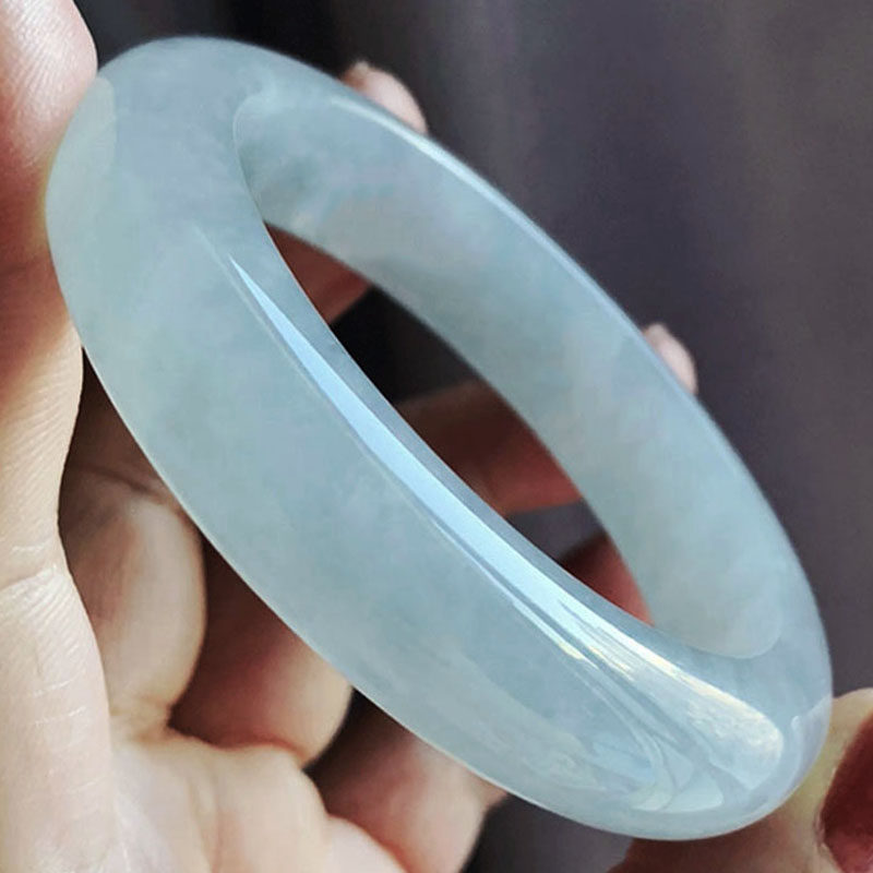 Emerald Forest Fashion High-end White Moon Light Emerald Bracelet Natural Old Pit Clear Water Ice Myanmar White Ice Jade Bracelet