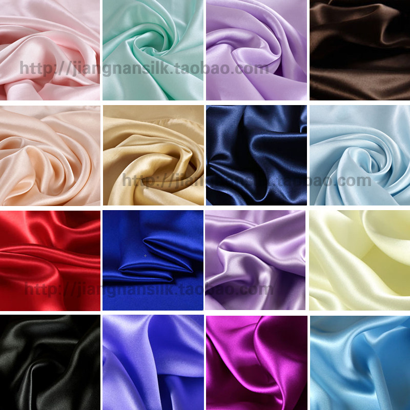 Real silk fabric fabric 100% mulberry silk genuine silk crepe satin above 0 1 m price