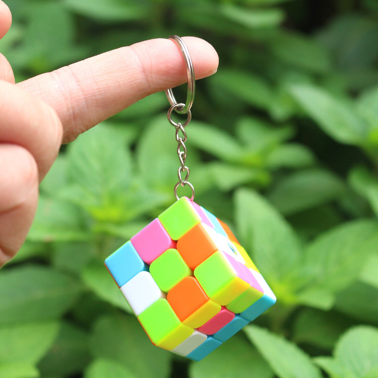 Keychain mini third-order magic cube Yuxinyu unicorn solid color third-order magic cube rotating flexible sticker-free toy