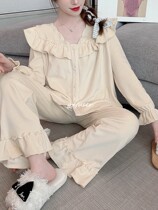 2021 new coral suede pyjamas womens style elegant pure white up suits suit thick and warm two sets of home suits