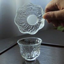 Glass tea filter tea leak tea filter screen public cup tea filter creative walnut texture tea compartment with bottom funnel