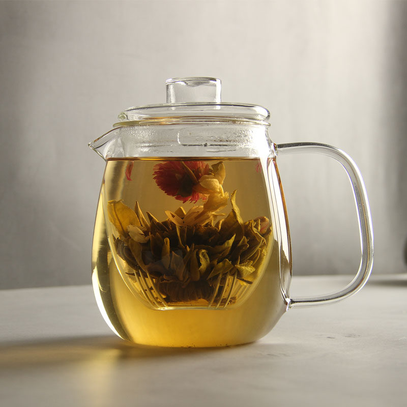 Glass teapot high temperature resistant bubble teapot with lid with strainer liner heatproof flower teapot black crystal stove heating the kettle