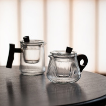 Japanese-style High Borosilicate glass teapot stripe texture wooden bar small bubble teapot home electric pottery stove heating teapot