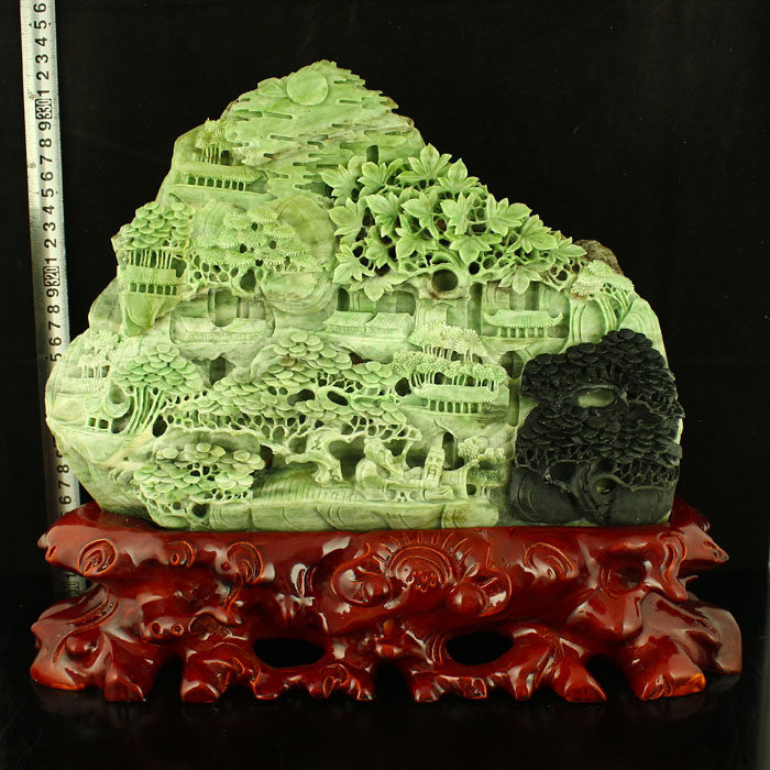 One-mouth price natural Nanyang unique mountain jade Seiko sculpted 20 catties of heavy pendulum and pleasing the certificate