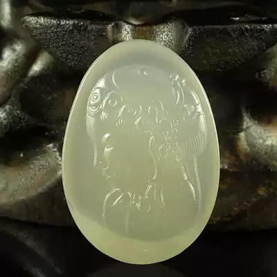 One Price natural purple green agate Seiko carved pendant pendant beautiful like a flower