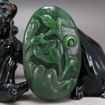 One-mouth price natural Xinjiang and Tian Yubei jade Seiko Finely Carved Pendant pendant pavilion jade stand-up certificate