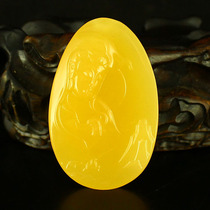 One-mouth price Indonesias golden field yellow finely carved 32 gr pendant pendant pendant Guanyin sends certificate 