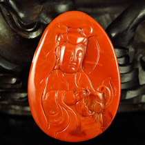 One price natural South Red Agate Seiko carved pendant pendant Guanyin 