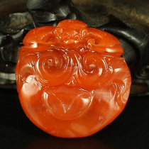 One-mouth price natural South red Manau Seiko engraving pendant pendant Fou Shuangquan 