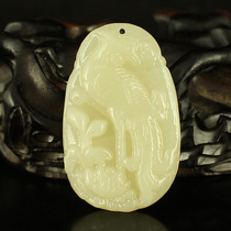 A port of price natural Xinjiang and field jade Seiko engraving pendant pendant with a raised eyebrow 