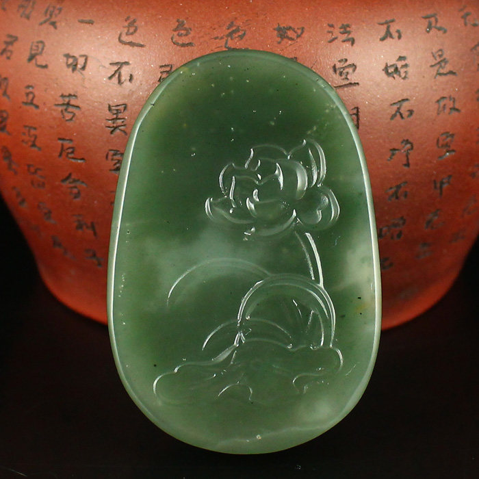 A mouth price natural purple green agate Seiko engraving pendant pendant with a certificate in its territory