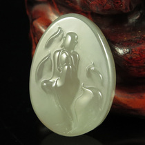 One-mouth price Finely Carved Natural Purple Green Agate Pendant Pendant Pendants Epiphany Certificate 