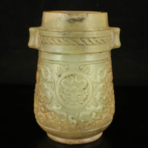 One-mouth price natural Xinjiang and Tian Yu Laoyu jade seed stock Seiko engraving pendulum piece tea leaf jars