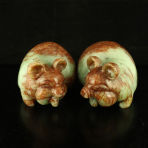 A price of natural imitation ancient Xiu jade Seiko sculpted a pair of swinging pieces humming to make a fortune 