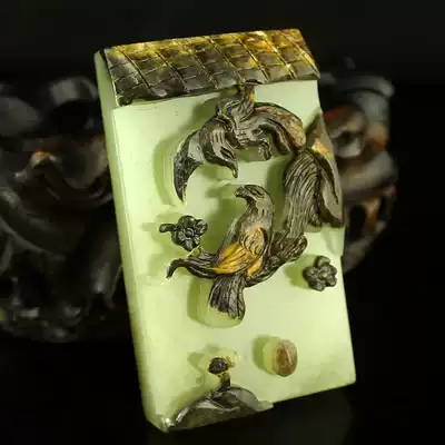 One-price natural Xinjiang Hetian Jade seed material Seiko carving to send the certificate