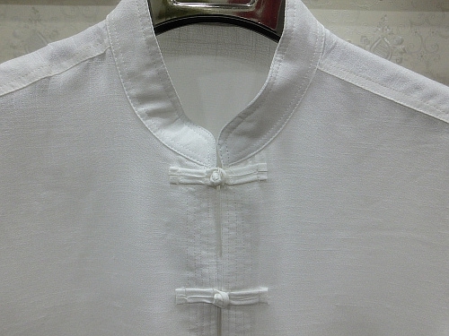 Tuyết nguồn ngựa trang phục nam quốc gia trung niên cotton và lanh Tang phù hợp với một nửa tay áo bộ thổ cẩm