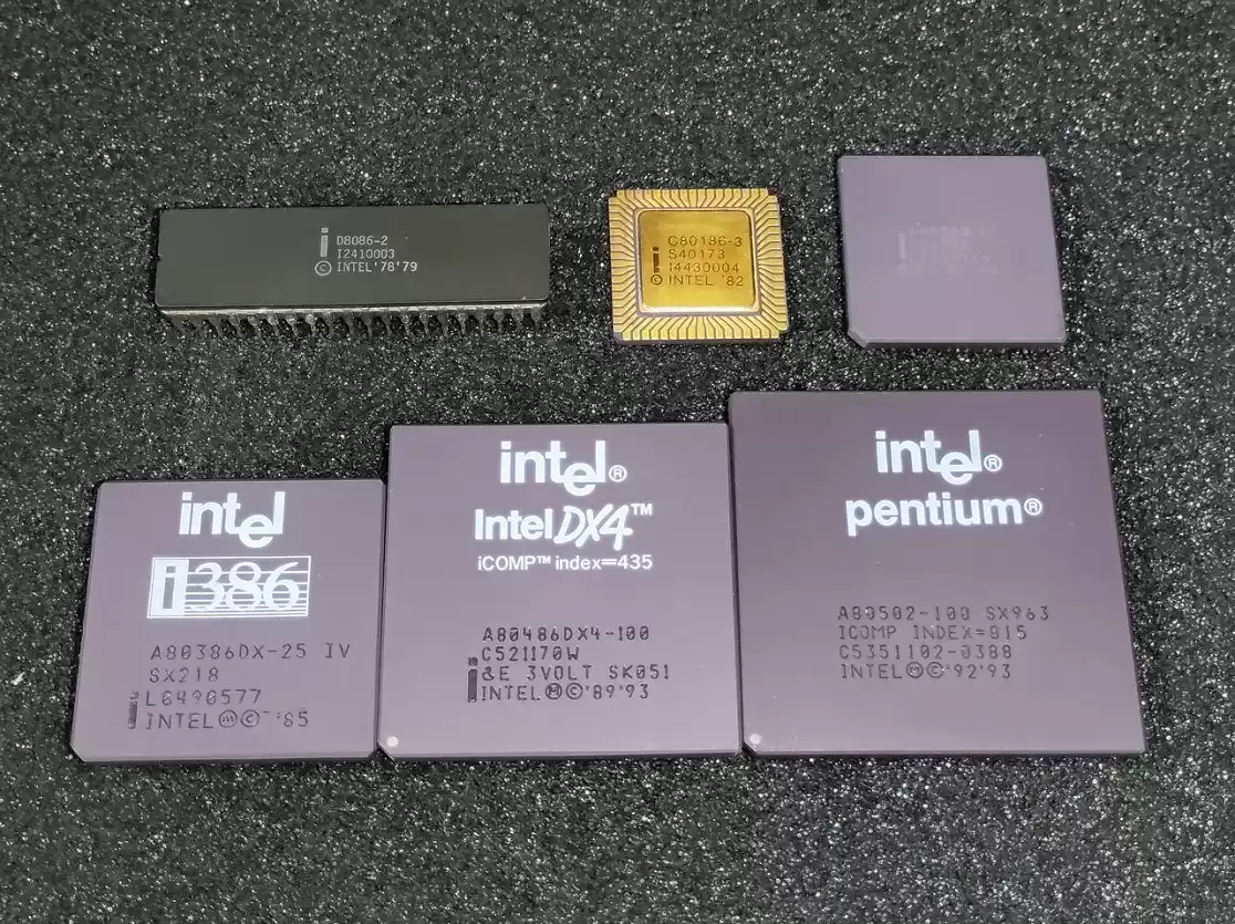 Intel x86 8086 186 286 386 486 Pentium示框古董CPU收藏 詢價