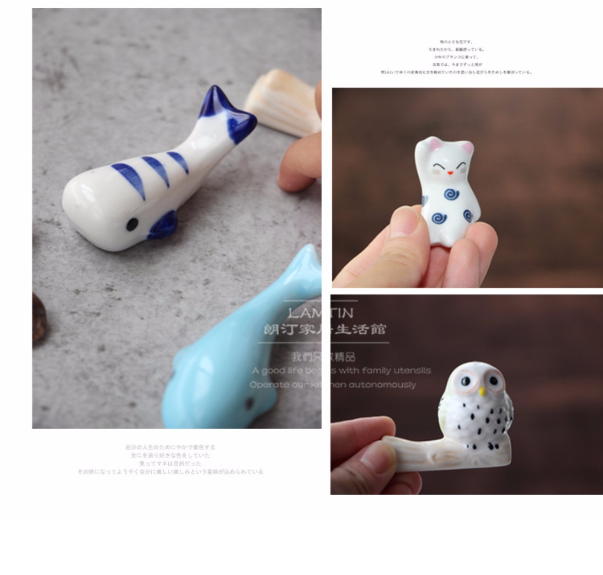 Kệ đũa dễ thương Huangmei Đồ trang trí nhỏ dễ thương Đũa gốm sáng tạo Đồ dùng nhà bếp Nhật Bản đồ dcor giá rẻ