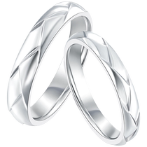 CRD PT950 Platinum Pair of Rings Proposal and Engagement Same Style Platinum Couple Rings for Men and Women Simple Lines
