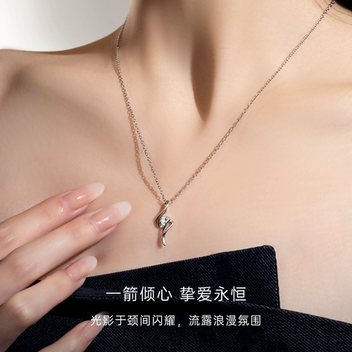 CRD бриллиантовый кулон, платина, 3 очка, 8 очков, один бриллиант, настоящий бриллиант, ожерелье с линией ключицы, женское ожерелье с натуральным настоящим бриллиантом