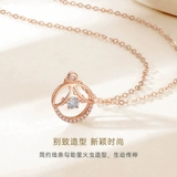 Гибкая бриллиантовая подвеска, золотое ожерелье, золото 750 пробы, розовое золото