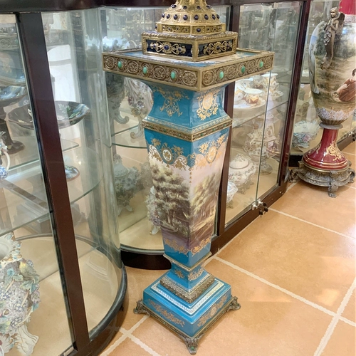 Барретт ретро романтическое озеро синее пейзаж масляная живопись стиль позолоченной