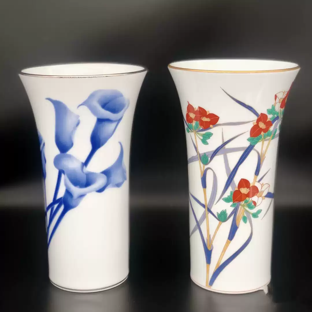 日本进口花瓶香兰社花瓶百年有田烧品牌一只高25cm特价活动-淘宝Taobao